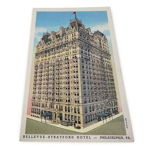 Vintage Bellevue-Stratford Hotel Philadelphia PA Linen Postcard Unused New